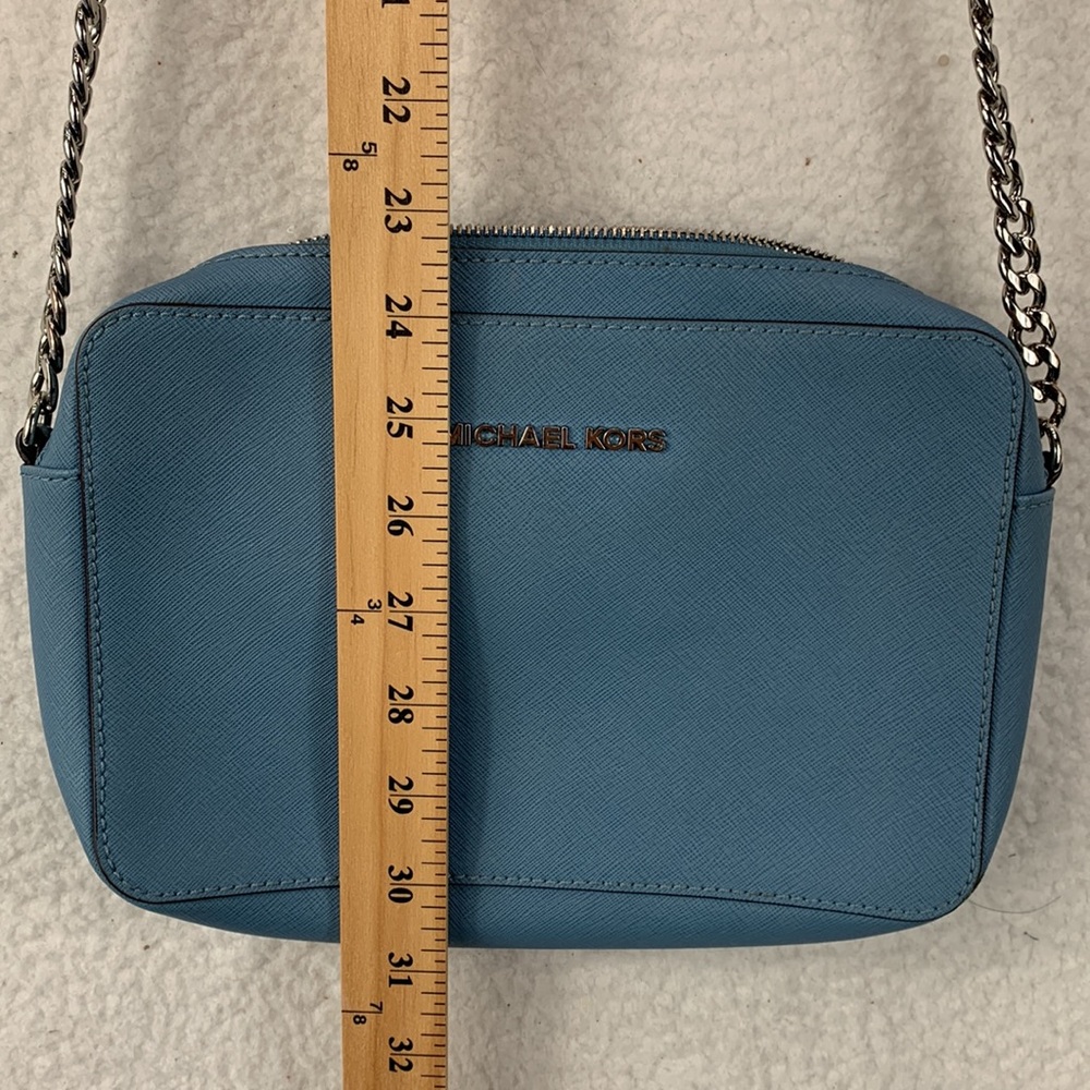 Michael Kors Women’s Sky Blue‎ Leather East West Crossbody Bag Gold Hardware - Picture 15 of 16